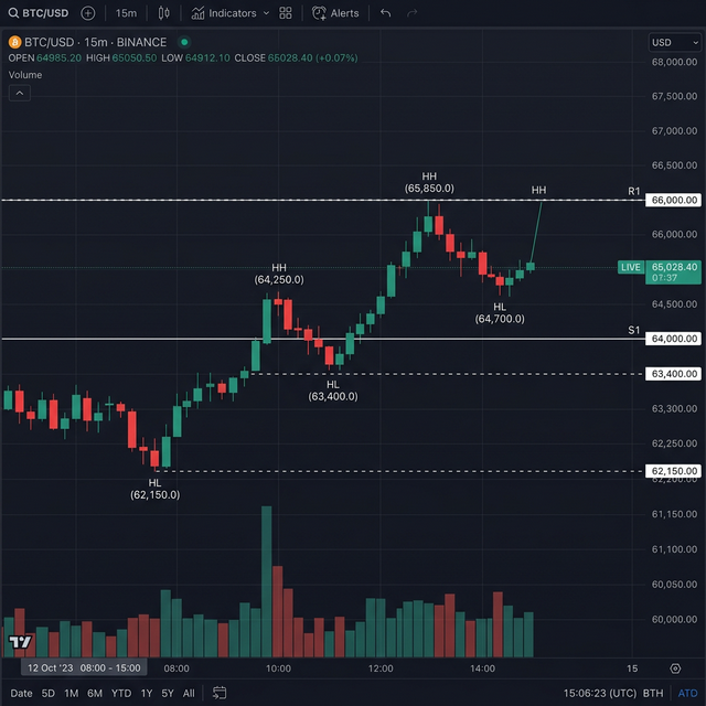 Example TradingView chart ? clean dark theme candlestick chart